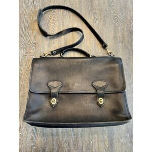 Jack Georges University Professional Leather Briefcase Messenger Bag USA VTG